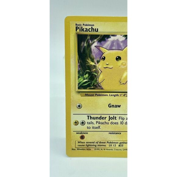 Pikachu Base Set 58/102 Unlimited Common Pokémon TCG Non Holo Vintage 1999 LP - Picture 2 of 6